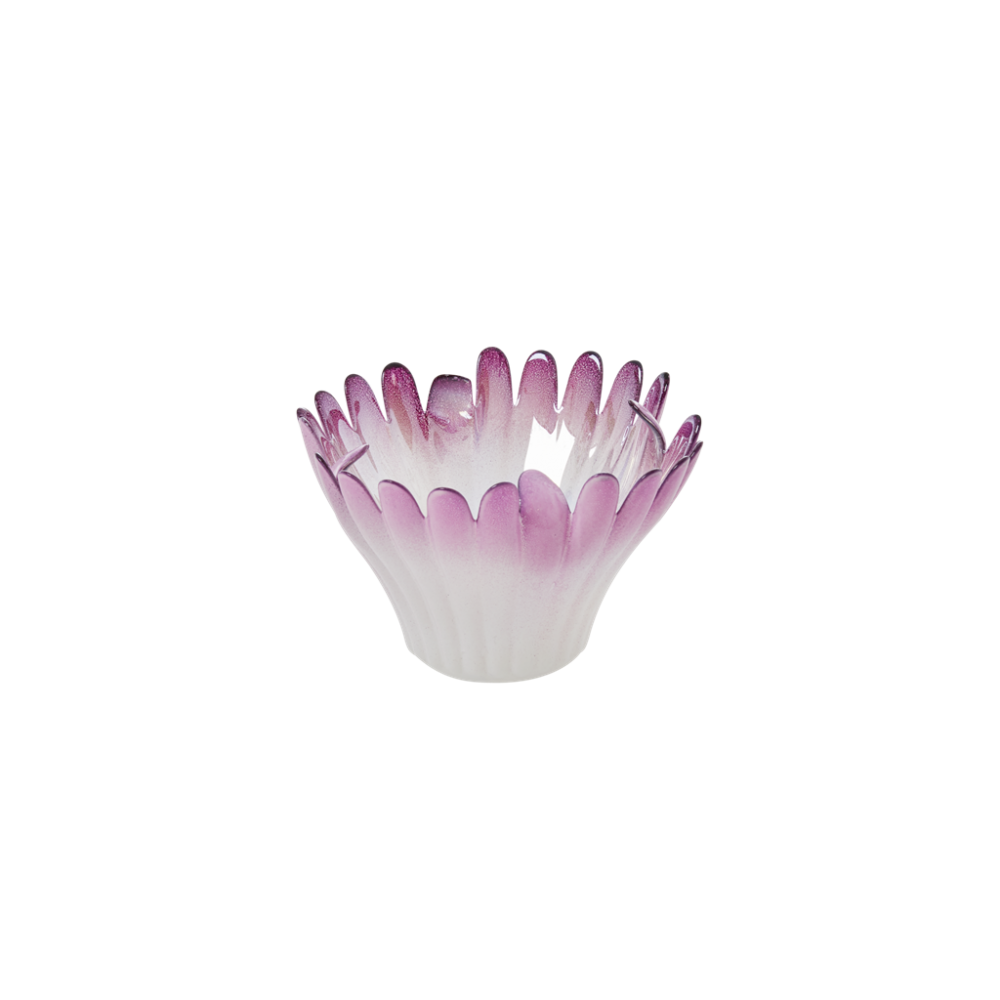 Flower Shape Glass Candle Holder Dark Lavender By Rice DK